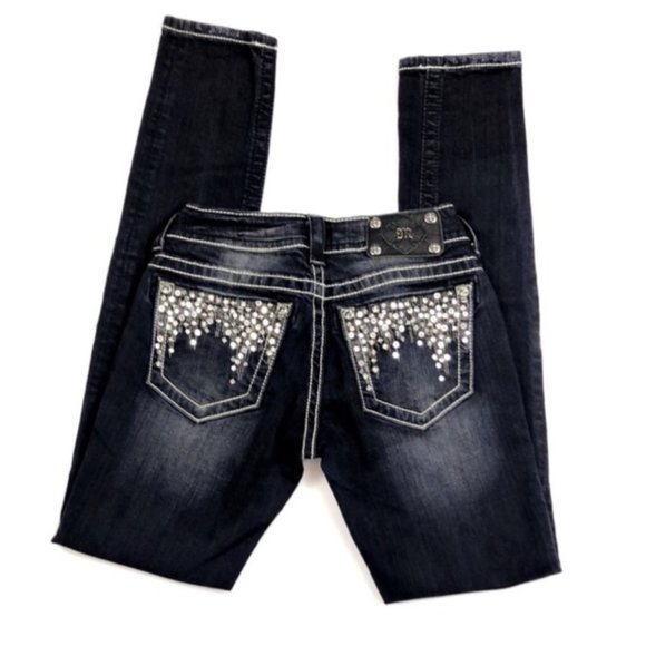 Miss Me Sz 27 Skinny Jeans Embellished - Picture 1 of 8